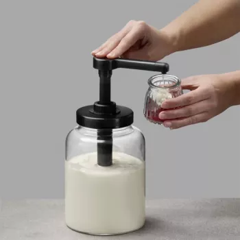 APS DISPENSA 1,7L dosatore in vetro, trasparente/nero 93290