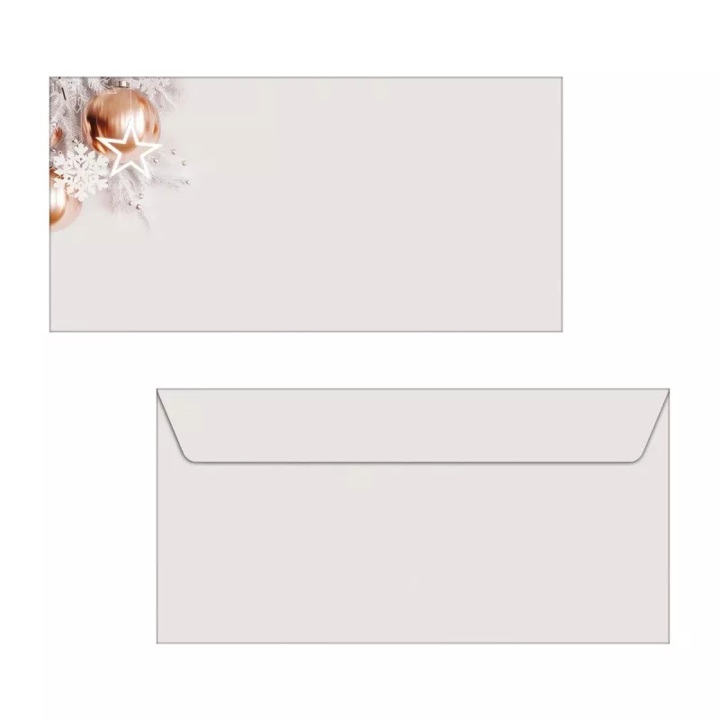 SIGEL DU429 buste natalizie color oro rosa DIN long, confezione da 50
