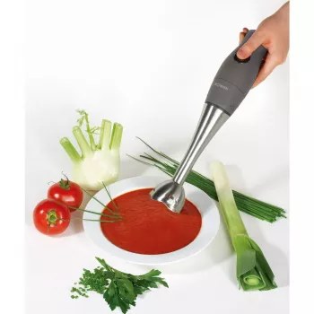 Bomann Frullatore a immersione con asta in acciaio inox, 400 W, 2 velocità, frusta, tritatutto (660551)