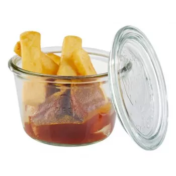APS barattolo per conserve 82346 con coperchio, 370 ml, 3 pezzi per confezione