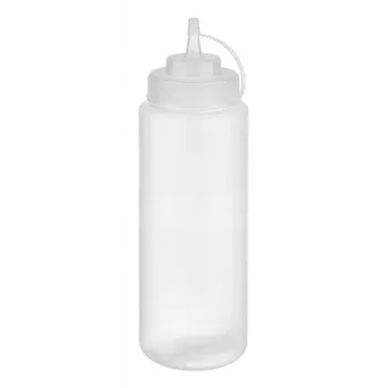 APS bottiglia spremi 1025 ml trasparente polietilene con tappo a vite e tappo di chiusura - 1 pezzo (93259)