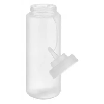 APS bottiglia spremi 1025 ml trasparente polietilene con tappo a vite e tappo di chiusura - 1 pezzo (93259)