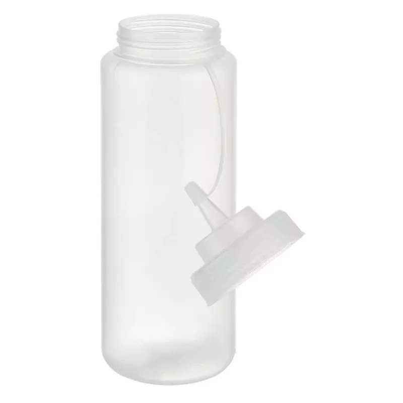 APS bottiglia spremi 1025 ml trasparente polietilene con tappo a vite e tappo di chiusura - 1 pezzo (93259)