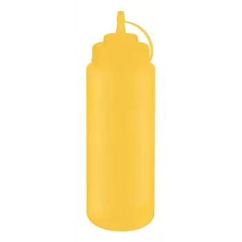 APS bottiglia spremi 1025 ml giallo polietilene con tappo a vite e tappo di chiusura 93260