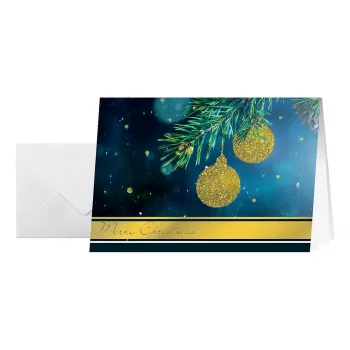 Sigel DS065 Biglietti di Natale Golden Glitter con buste, DIN A6, 10 pz.