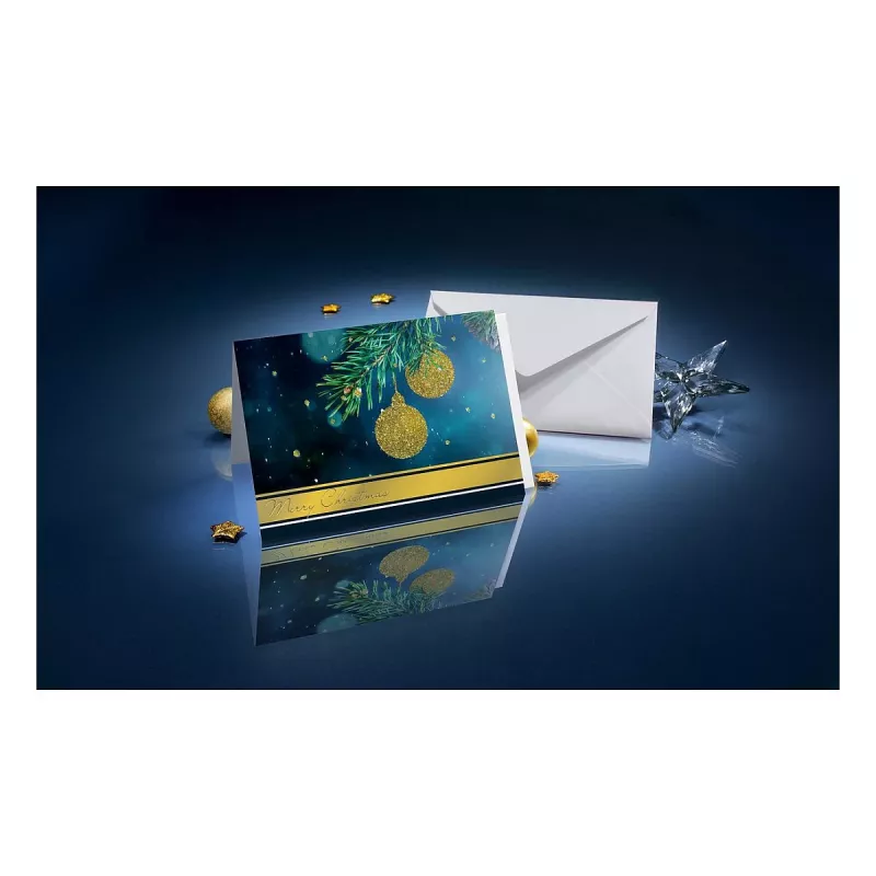 Sigel DS065 Biglietti di Natale Golden Glitter con buste, DIN A6, 10 pz.