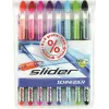 Schneider Slider Basic set di penne a sfera - 8 colori diversi, punta extra larga 1,4 mm, tecnologia Viscoglide, impugnatura ergonomica gommata, clip in acciaio inox 151298