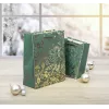 SIGEL GT118 sacchetti regalo, ornamenti dorati su verde, 26 x 32 cm, confezione da 5
