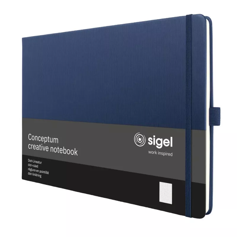 SIGEL Conceptum quaderno A4 orizzontale a punti blu scuro copertina rigida 132 pagine CO206