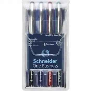 Schneider Edding One Business Stick penna a sfera, nero/blu/verde/rosso, confezione da 4 183094