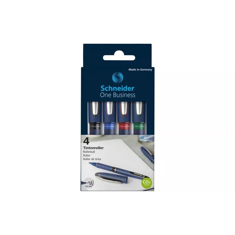 Schneider Edding One Business Stick penna a sfera, nero/blu/verde/rosso, confezione da 4 183094