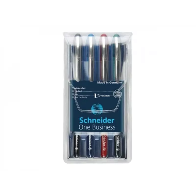 Schneider Edding One Business Stick penna a sfera, nero/blu/verde/rosso, confezione da 4 183094