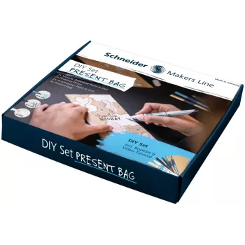 Schneider set di sacchetti regalo fai da te, carta kraft naturale, 10 sacchetti con etichette, adesivi e nastri, 80 x 180 x 220 mm ML85060903