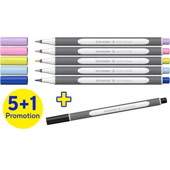 Schneider Paint-It 070 set di pennarelli, 6 colori diversi, punta tonda 1 mm, inchiostro a base acqua, cappuccio di sicurezza ventilato ML07010502