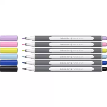 Schneider Paint-It 070 set di pennarelli, 6 colori diversi, punta tonda 1 mm, inchiostro a base acqua, cappuccio di sicurezza ventilato ML07010502