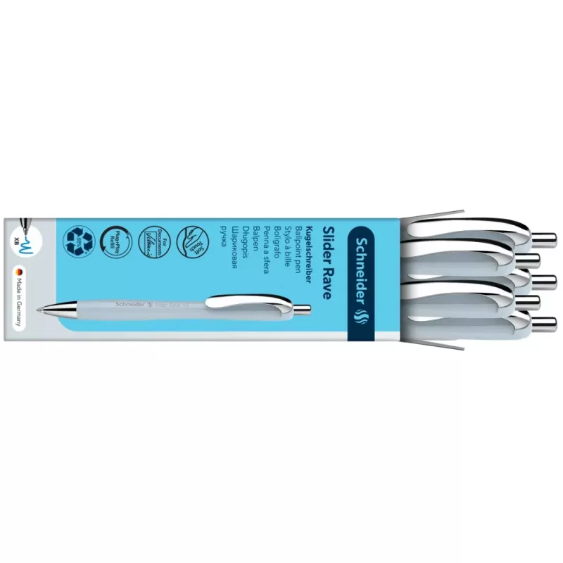 Schneider Slider Rave XB penna a sfera, inchiostro blu, corpo Arctic 132553
