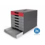 DURABLE IDEALBOX PLUS unità a cassetti DIN A4 con 7 cassetti, grigio/rosso 776303