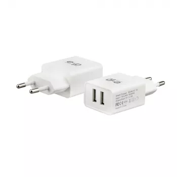 E+P AC102 caricabatterie da parete USB 2 porte 2,4A 12W bianco