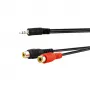 E+P cavo adattatore audio jack 3,5 mm a 2 RCA femmina 0,2 m nero 463450