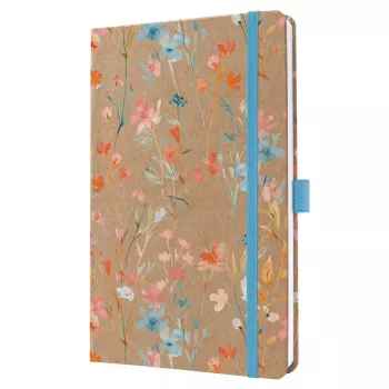 SIGEL Jolie 2027 agenda settimanale A5 blu Floral Serenity copertina rigida con elastico, portapenna, segnalibro, tasca interna, 144 pagine, carta 80 g/m², angoli arrotondati, multilingue 7J807