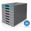DURABLE IDEALBOX PLUS cassettiera, 7 cassetti, DIN A4, grigio/blu, polistirene 776306