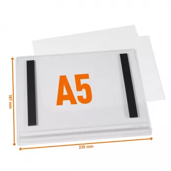 DURABLE Cornice portaposter A5 magnetica impermeabile, confezione da 5, nero 505819