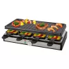 Clatronic RG 3757 raclette grill, rettangolare, piastra grill rigata 42x21 cm, 8 padelline per raclette, 1400 W, acciaio inox/plastica 263946