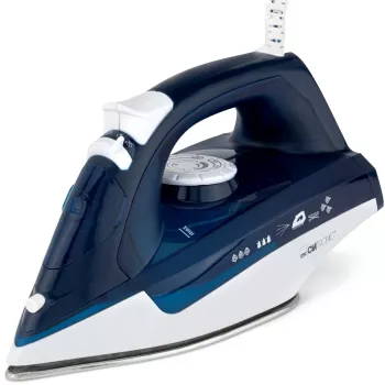 Clatronic DB 3704 ferro da stiro a vapore suola in acciaio inox blu/bianco 2200 W 263856
