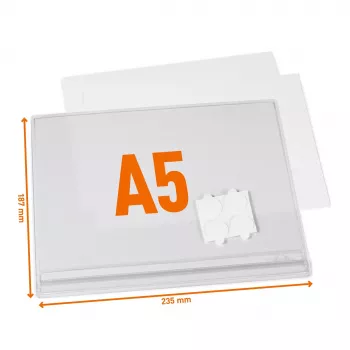 DURABLE 505719 cartella trasparente adesiva A5 impermeabile, confezione da 5