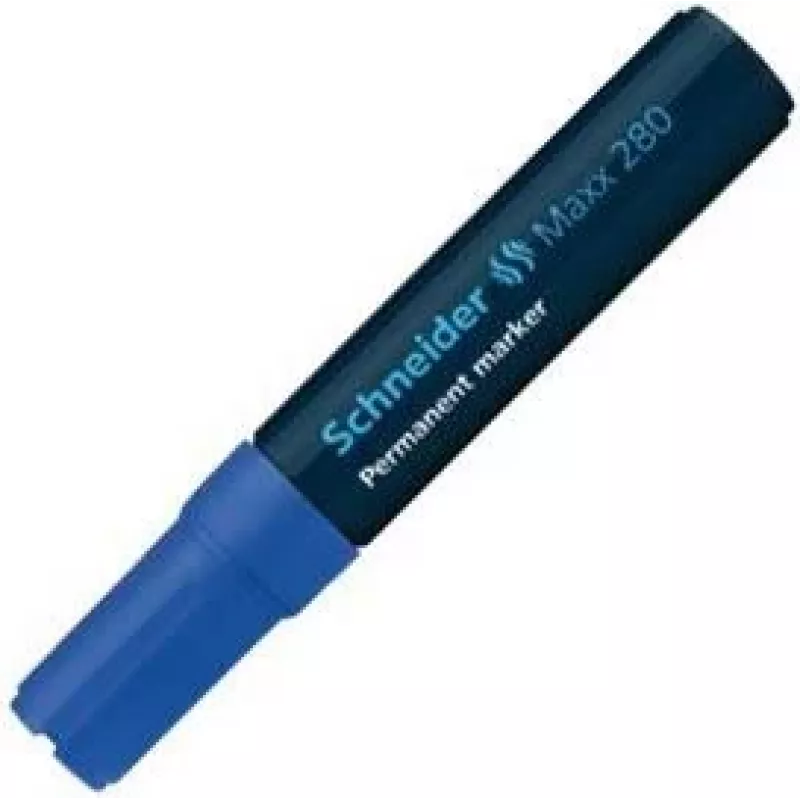Schneider Maxx 280 Pennarello permanente, punta a scalpello 4-12 mm, blu 128003