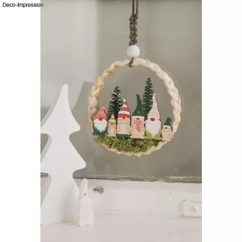 Rayher articolo decorativo listello in legno naturale famiglia di folletti, 2 pz. (46805505)