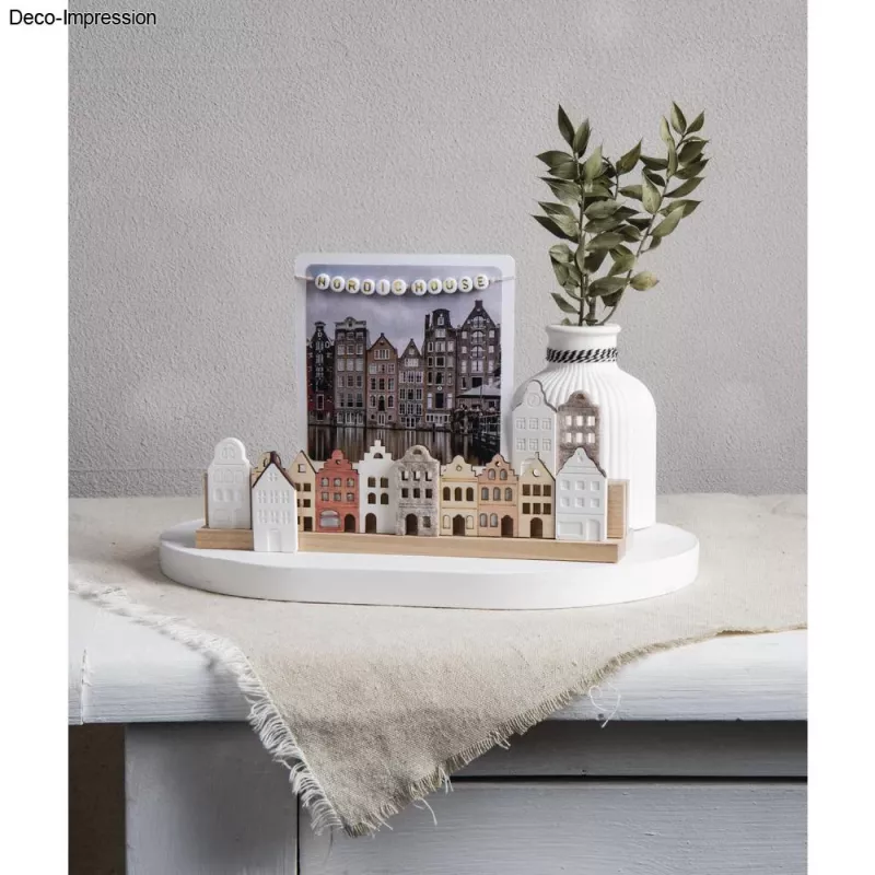 Rayher listello decorativo in legno case nordiche, naturale, 2 pz. (46811505)