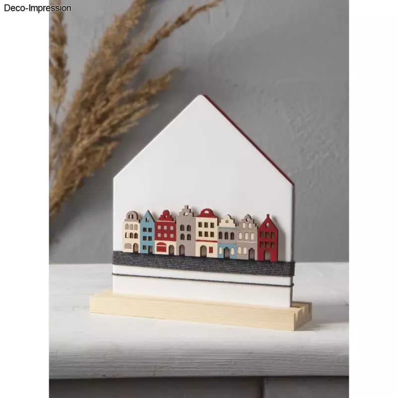 Rayher listello decorativo in legno case nordiche, naturale, 2 pz. (46811505)