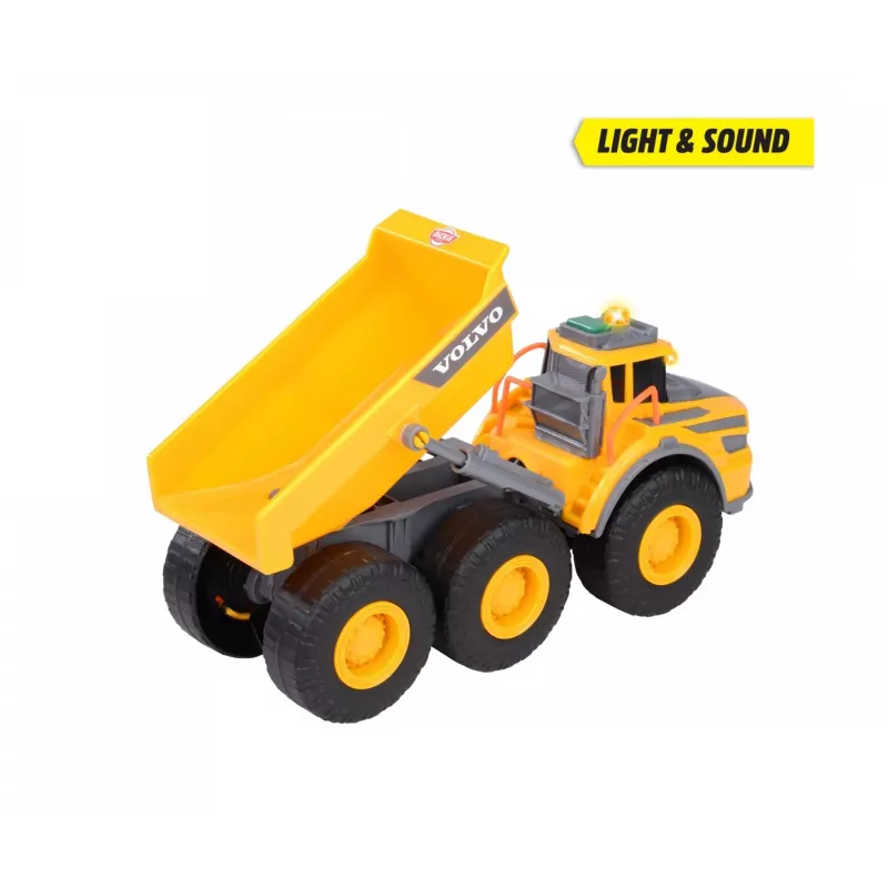 Dickie Toys Volvo A60H dumper articolato 1:24 scala veicolo da cantiere con luce e suono 203723007