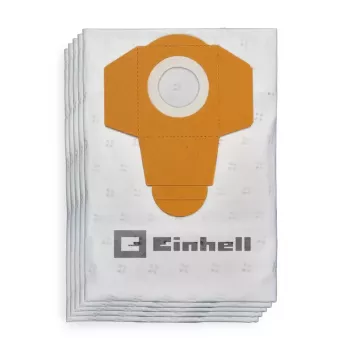 Einhell 2351195 confezione sacchetti per polvere per TE-VC 2340 SA, TE-VC 2230 SA, TC-VC 1930 SA, TC-VC 1930 S, 40 L, bianco/giallo, 5 pz.