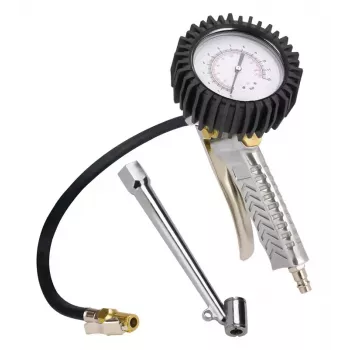 Einhell 4133110 misuratore analogico pressione pneumatici con manometro, 0-10 bar / 0-145 psi, valvola di sfiato