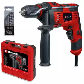 Einhell TC-ID 720/1 E Kit trapano a percussione 720 W con set di punte da 5 pezzi e valigetta 4259846