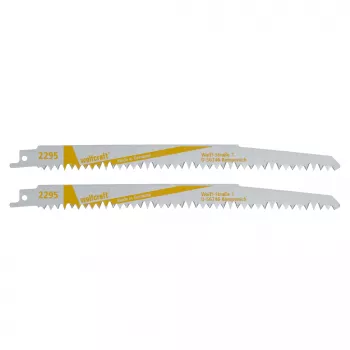 Wolfcraft 2295000 lame per sega a sciabola 230 mm, confezione da 2, HCS, 6 TPI, per legno e plastica