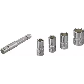 Wolfcraft 2413000 set di 5 chiavi a bussola esagonali, attacco 1/4