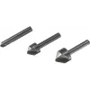 Wolfcraft 2504000 set di svasatori, 3 pezzi, 6/12/16 mm, acciaio per utensili, gambo cilindrico