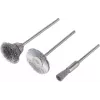 Wolfcraft set di mini spazzole in filo d'acciaio, 3 pezzi, 2114000
