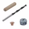 Wolfcraft 2916000 set di tasselli in legno di faggio 6 mm, 50 tasselli zigrinati + 4 marcatori in acciaio