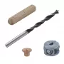 Wolfcraft 2916000 set di tasselli in legno di faggio 6 mm, 50 tasselli zigrinati + 4 marcatori in acciaio
