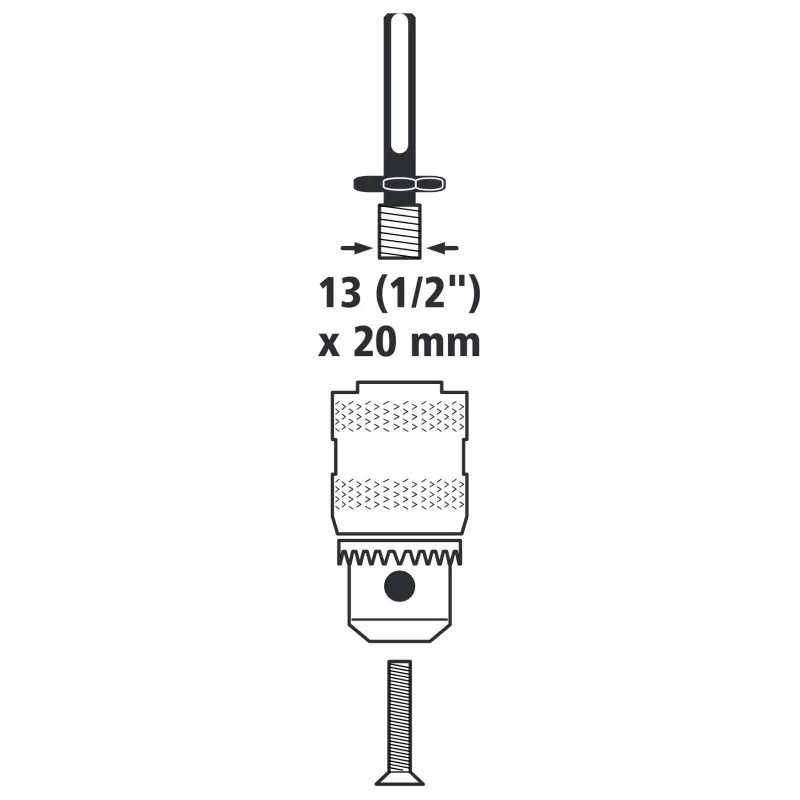 wolfcraft 2640000 Adattatore mandrino SDS-plus 1/2