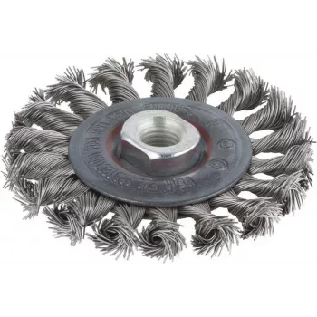 Wolfcraft 2701000 Spazzola circolare Ø 100 mm filo di acciaio inox, gambo 1/4