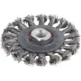 Wolfcraft 2701000 Spazzola circolare Ø 100 mm filo di acciaio inox, gambo 1/4 inch (6,3 mm)