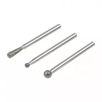 Wolfcraft 5988000 Set punte abrasive diamantate, sfera e cono, 3 pezzi