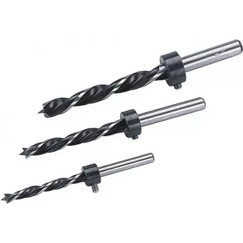 Wolfcraft 2730000 Set punte elicoidali per legno, 3 pezzi (6 mm, 8 mm, 10 mm), gambo cilindrico
