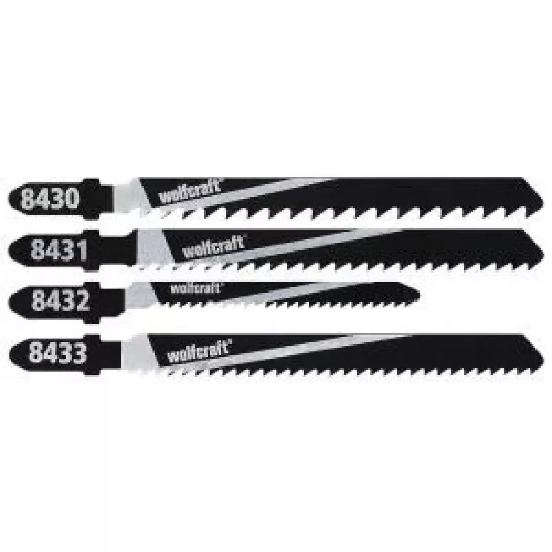 Wolfcraft 8430000 set da 10 lame per seghetto alternativo per legno, gambo a T
