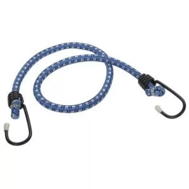 Wolfcraft 3293000 corda elastica 0,5 m x 6 mm, 2 ganci, nero